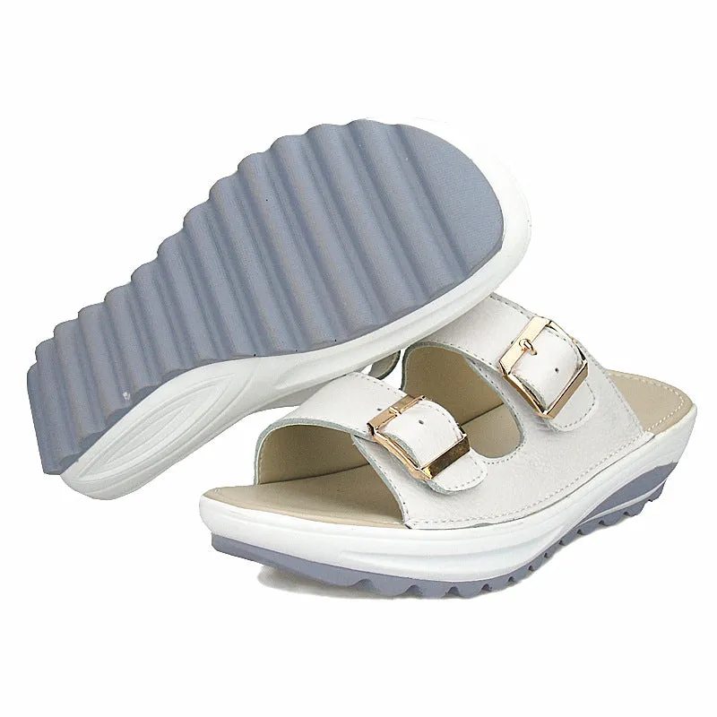 Owlkay Wedges Sippers Anti-casual Women Sandals And Slippers