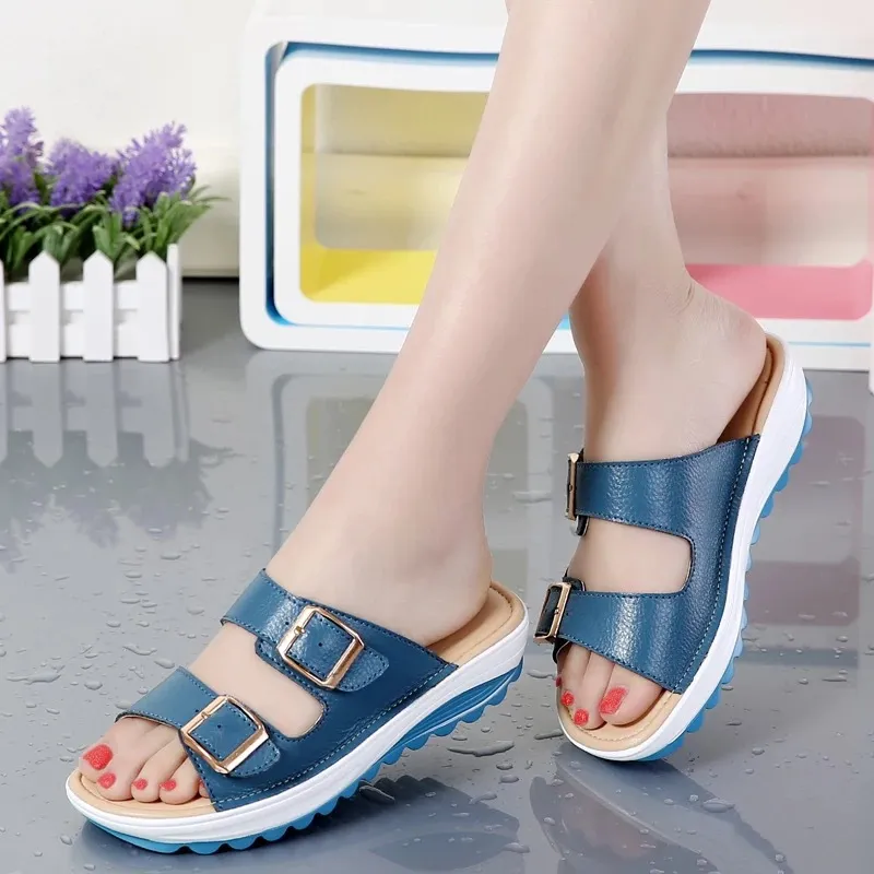 Owlkay Wedges Sippers Anti-casual Women Sandals And Slippers