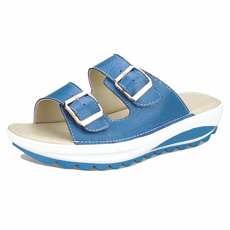 Owlkay Wedges Sippers Anti-casual Women Sandals And Slippers