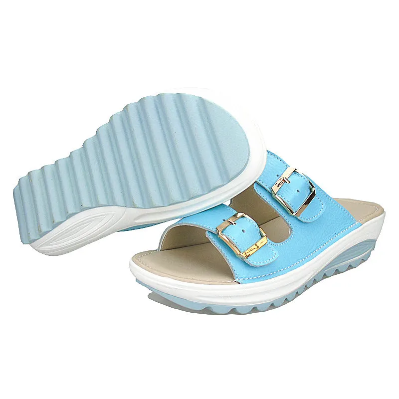 Owlkay Wedges Sippers Anti-casual Women Sandals And Slippers