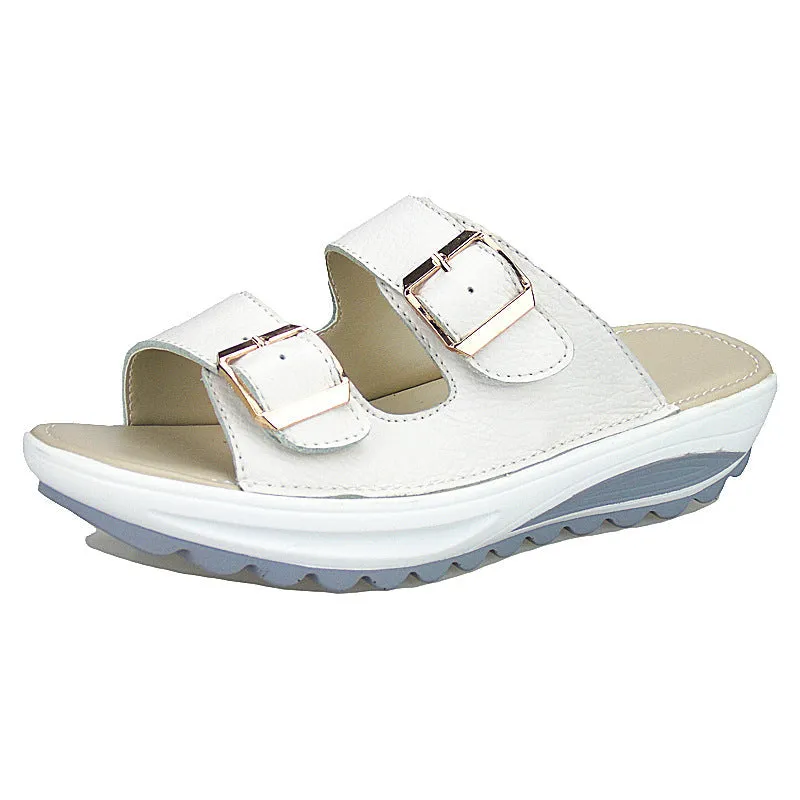 Owlkay Wedges Sippers Anti-casual Women Sandals And Slippers