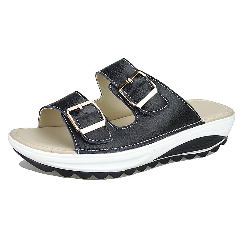 Owlkay Wedges Sippers Anti-casual Women Sandals And Slippers