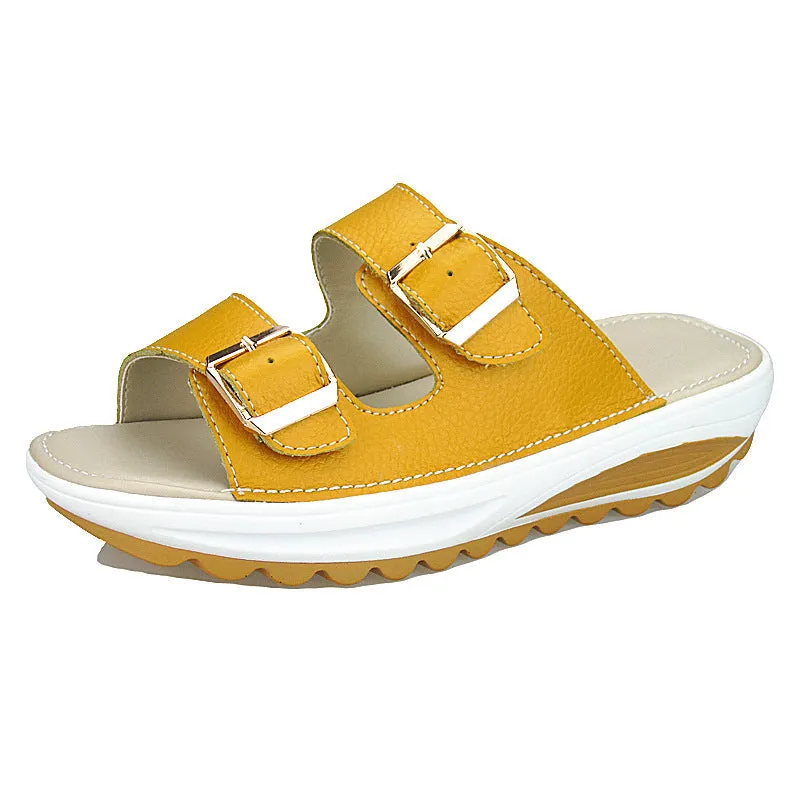 Owlkay Wedges Sippers Anti-casual Women Sandals And Slippers