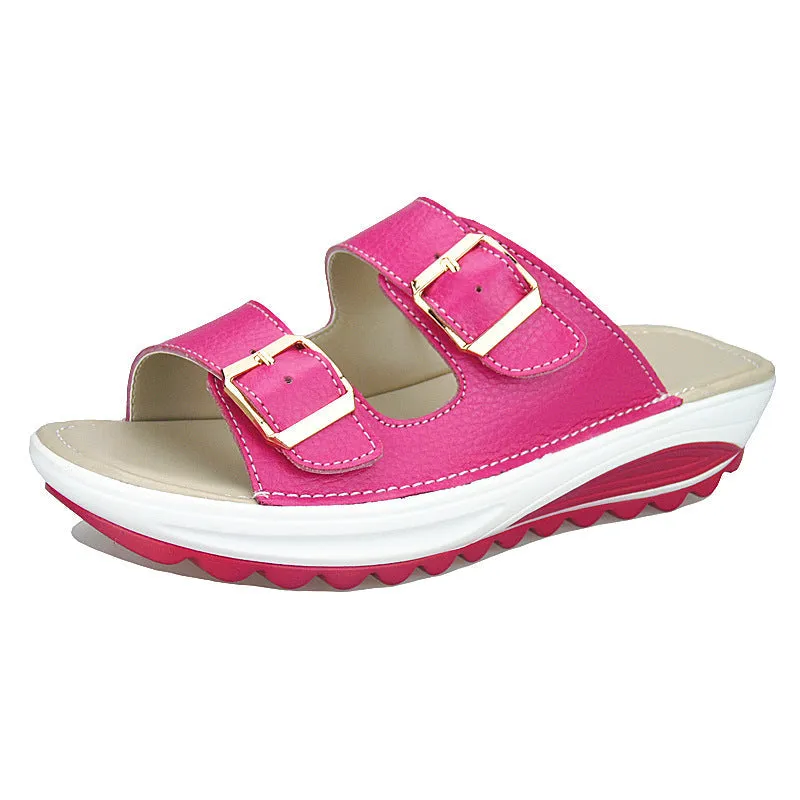 Owlkay Wedges Sippers Anti-casual Women Sandals And Slippers