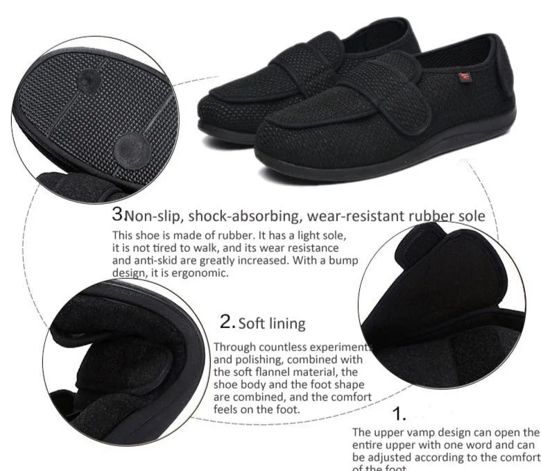 Owlkay Wide Diabetic Shoes For Swollen Feet - NW6007W