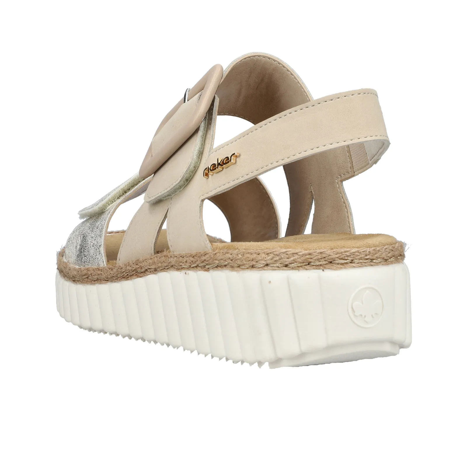 Rieker 69260 Rachel Wedge Sandal (Women) - Beige Gold