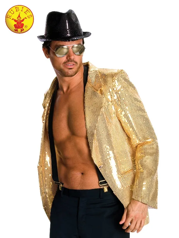 SEQUIN JACKET MEN GOLD, ADULT