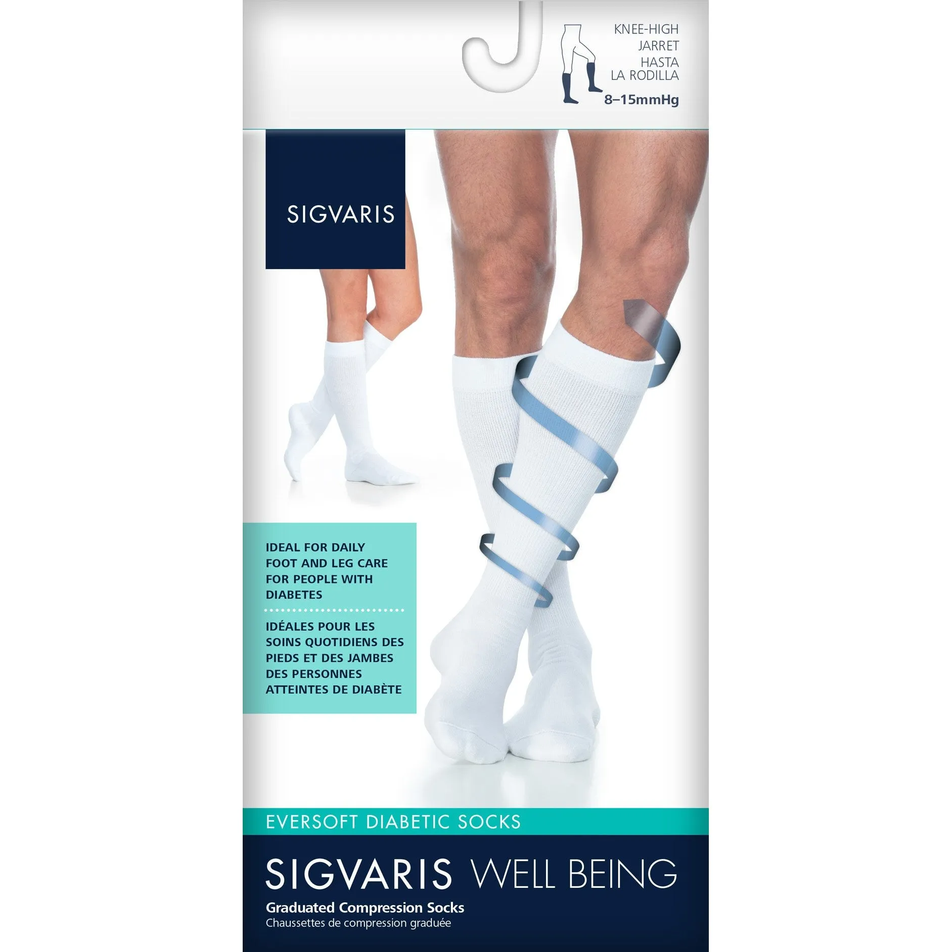 Sigvaris Eversoft Diabetic Knee High 8-15 mmHg