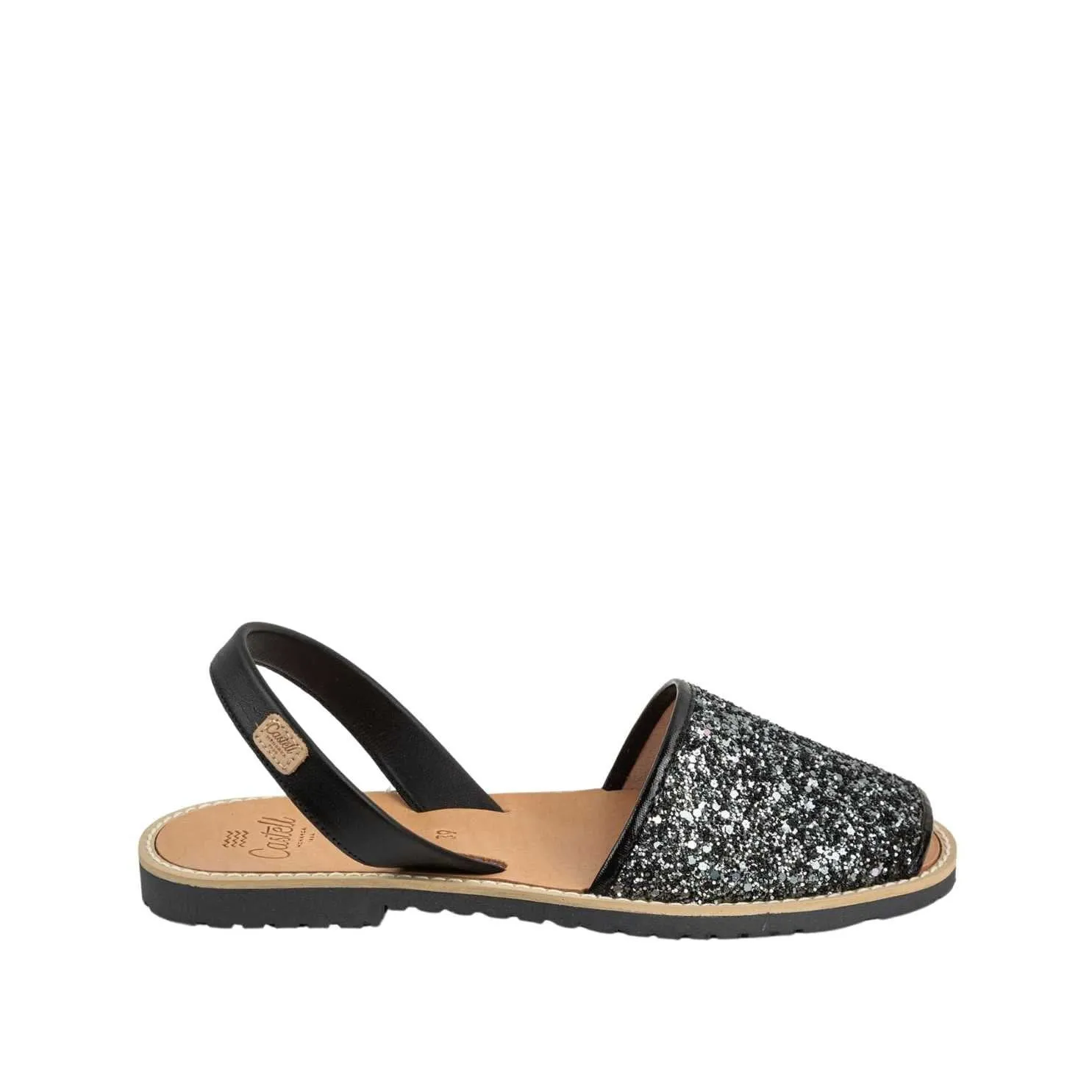 Standard Glitter Leather Menorcan Sandal With Open Toe For Women - Madona 1056R