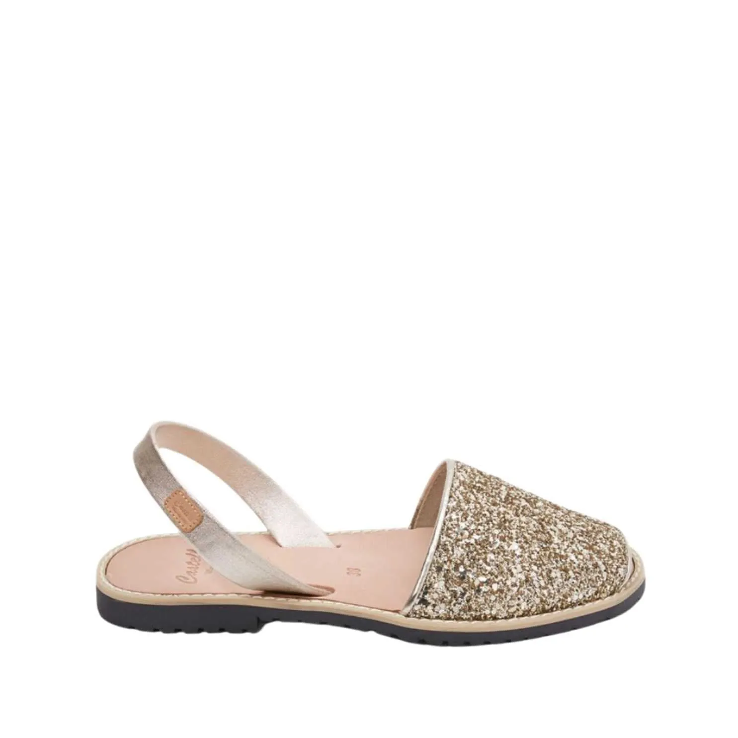 Standard Glitter Leather Menorcan Sandal With Open Toe For Women - Madona 1056R