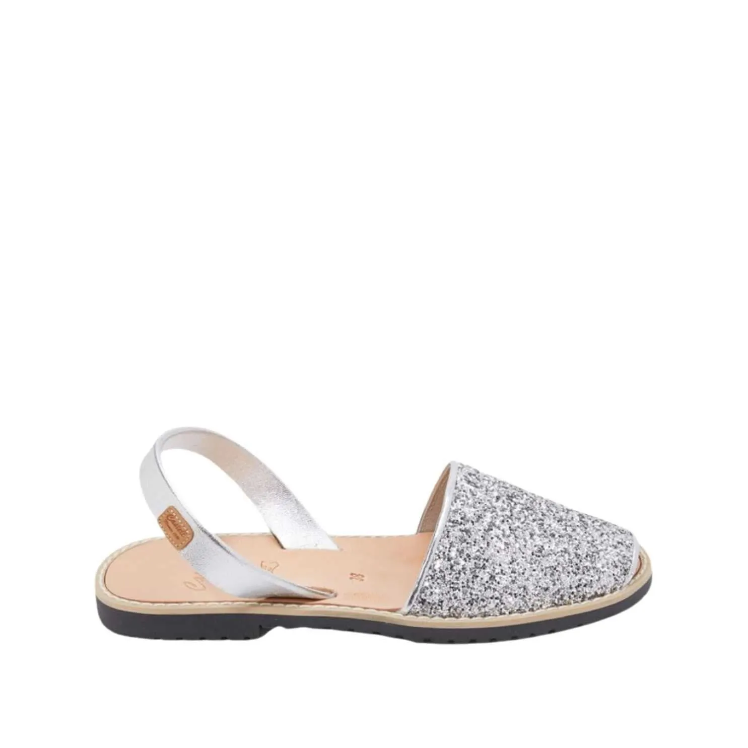 Standard Glitter Leather Menorcan Sandal With Open Toe For Women - Madona 1056R