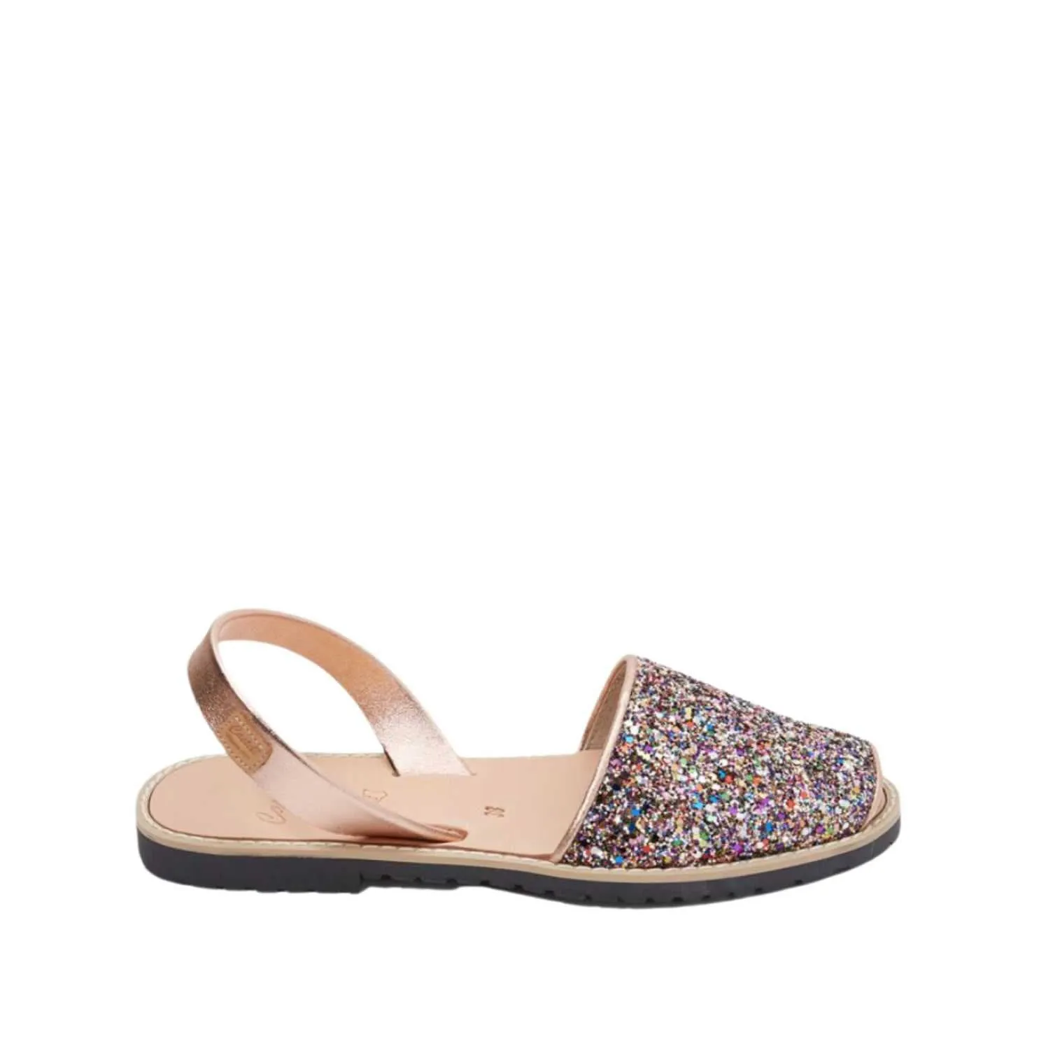 Standard Glitter Leather Menorcan Sandal With Open Toe For Women - Madona 1056R