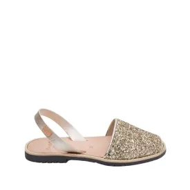 Standard Glitter Leather Menorcan Sandal With Open Toe For Women - Madona 1056R