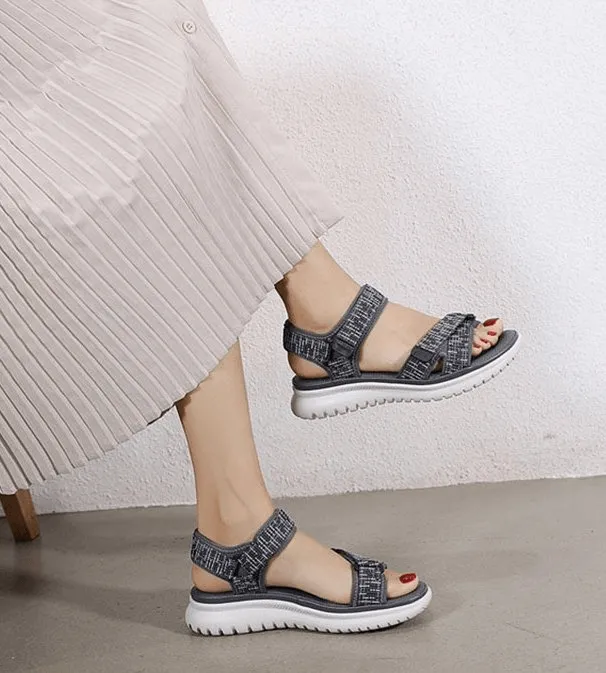 Stylish Sports Soft Sandals with Adjustable Fasteners / Women's Summer Shoes - SF0984