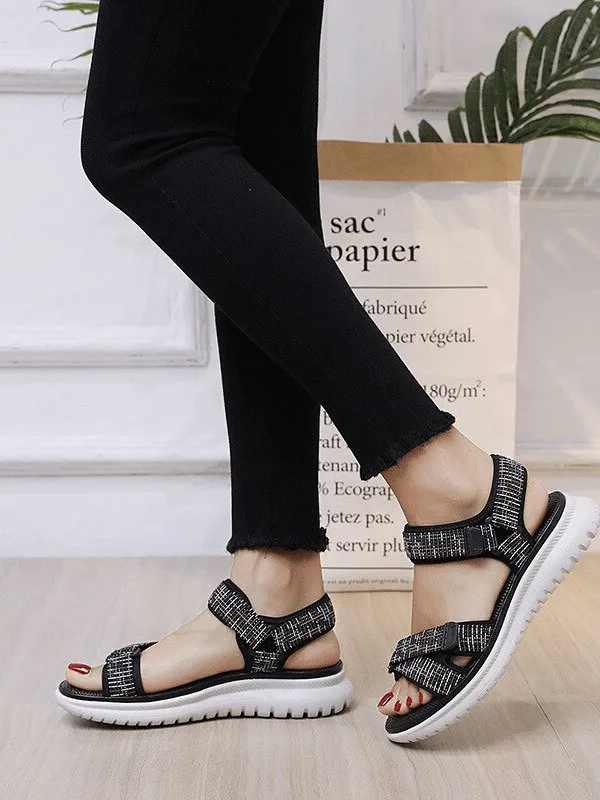 Stylish Sports Soft Sandals with Adjustable Fasteners / Women's Summer Shoes - SF0984