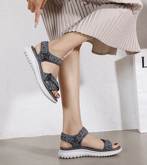 Stylish Sports Soft Sandals with Adjustable Fasteners / Women's Summer Shoes - SF0984