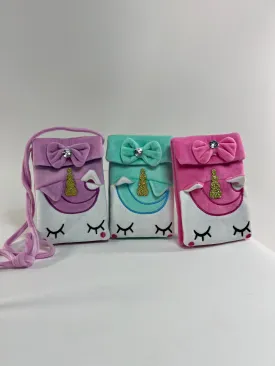 Unicorn Bow  Pattern Little Girl Crossbody Purse