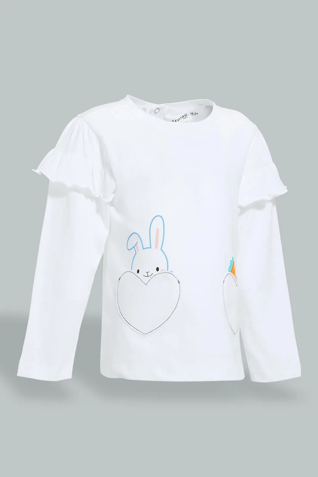 White Bunny Embellished Long Sleeve T-Shirt