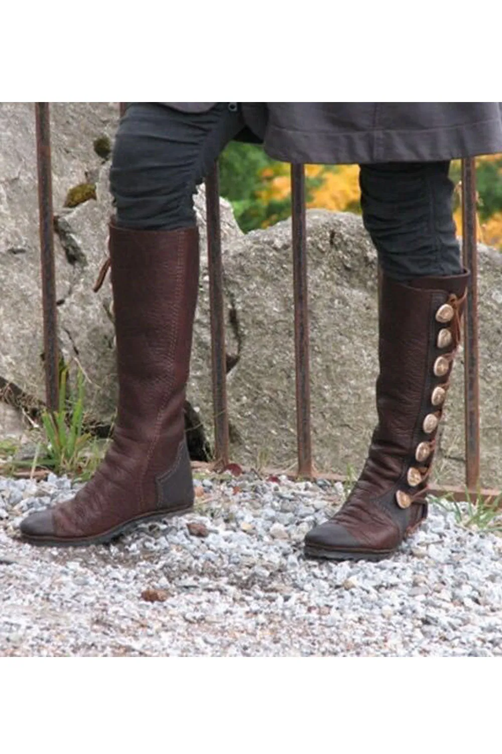 Women Autumn & Winter Comfortable Button Decorated High Tube Fashion Boot - WSC50808