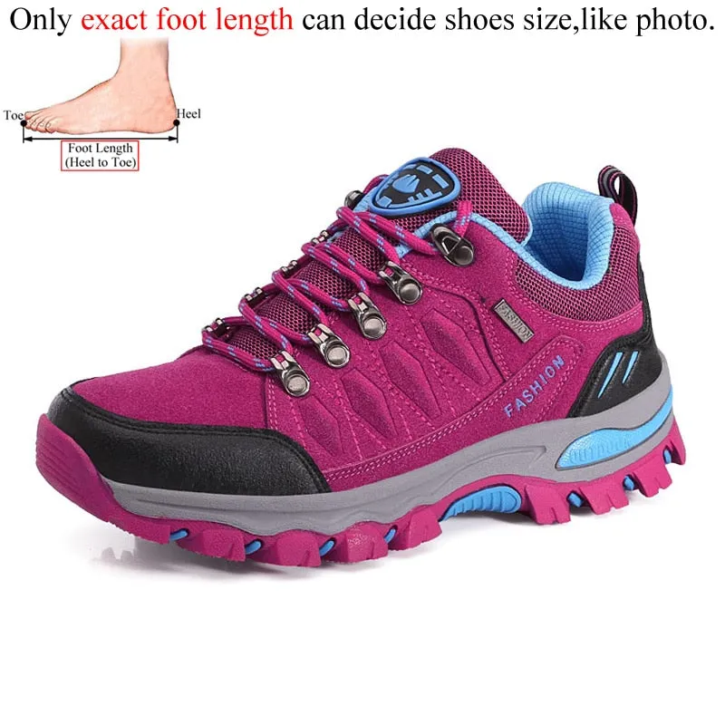 Women Outdoor Leather Trekking Hiking Shoes Mountain Sneakers Treking Walking Shoes - WHS50170