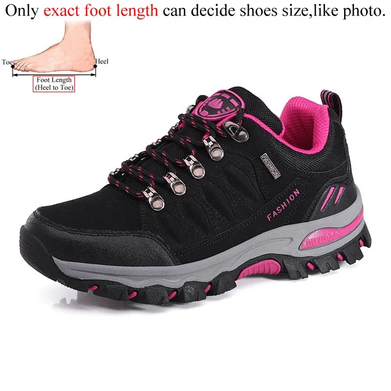 Women Outdoor Leather Trekking Hiking Shoes Mountain Sneakers Treking Walking Shoes - WHS50170