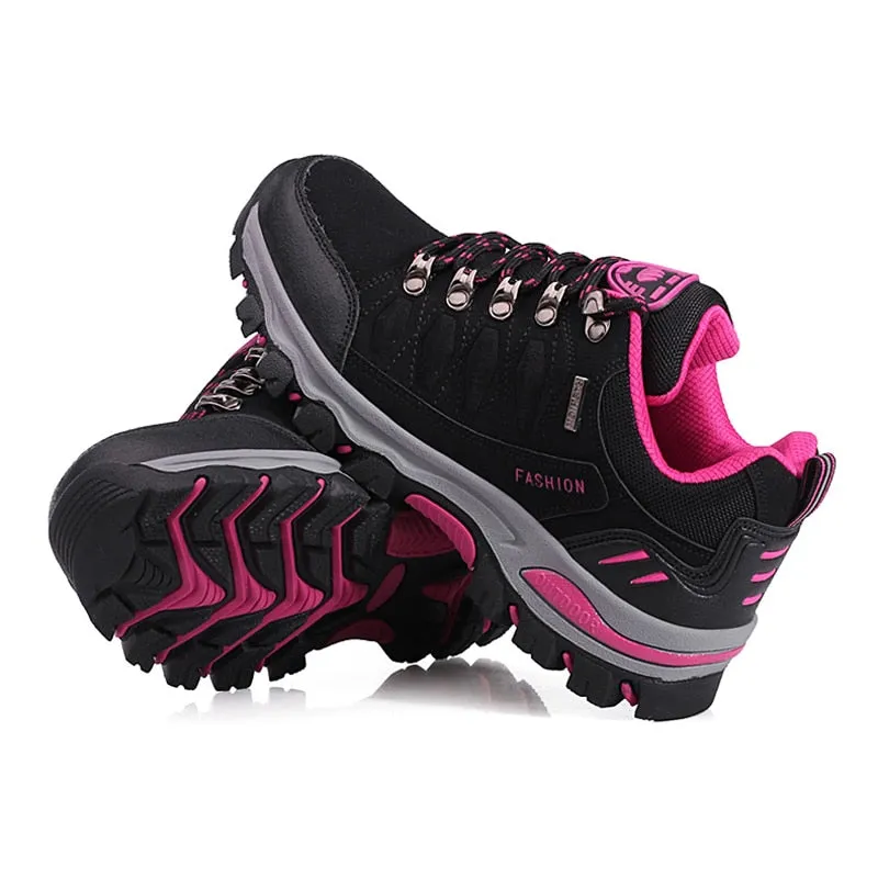 Women Outdoor Leather Trekking Hiking Shoes Mountain Sneakers Treking Walking Shoes - WHS50170