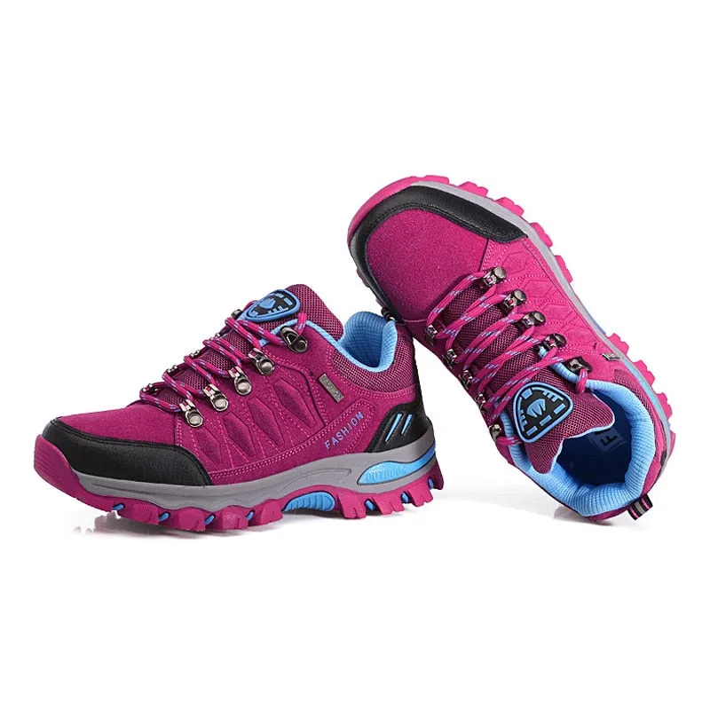 Women Outdoor Leather Trekking Hiking Shoes Mountain Sneakers Treking Walking Shoes - WHS50170