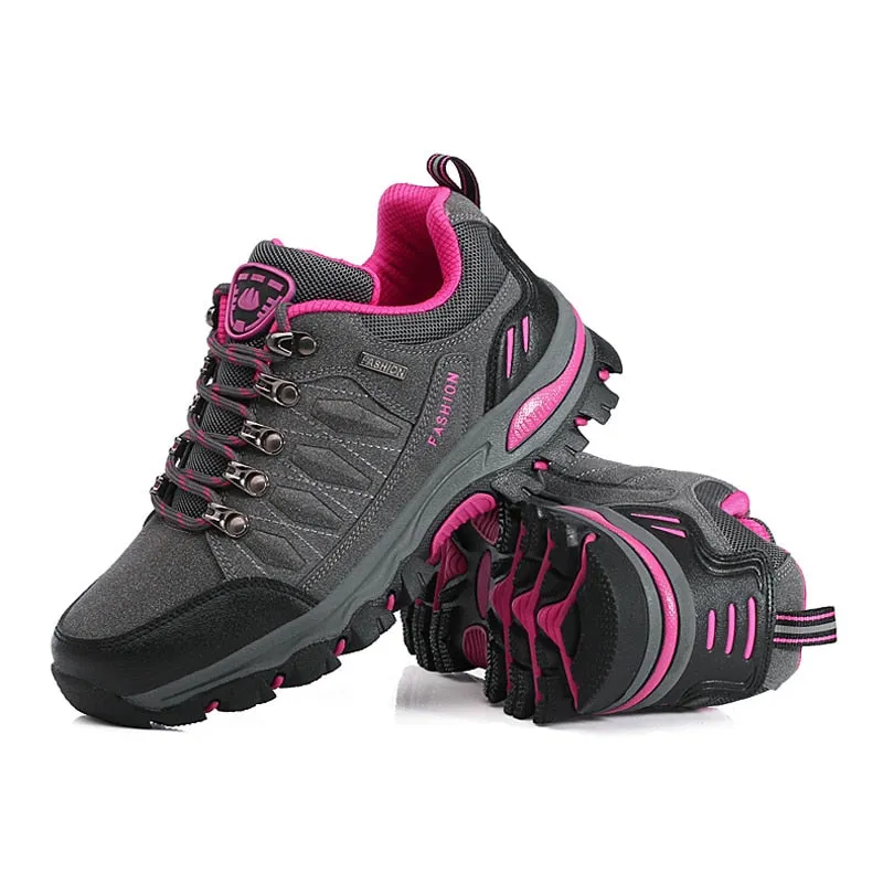 Women Outdoor Leather Trekking Hiking Shoes Mountain Sneakers Treking Walking Shoes - WHS50170