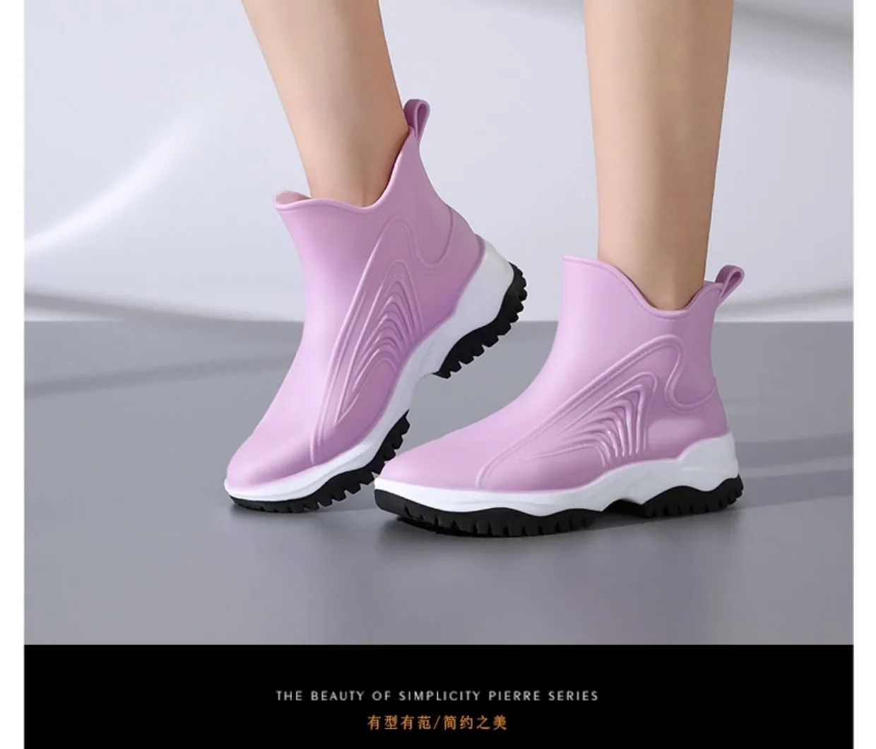 Women Platform Kitchen Garden Waterproof Work Rain Boots - WRB50110