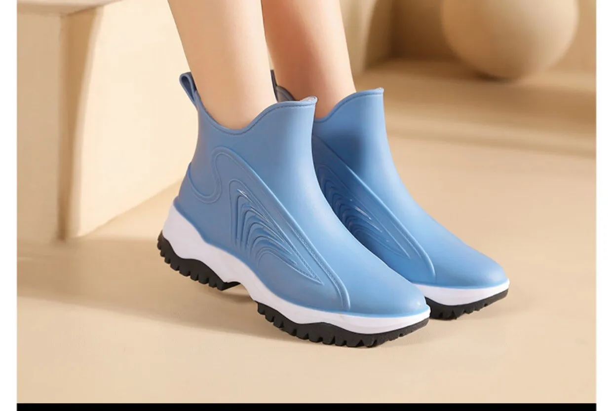 Women Platform Kitchen Garden Waterproof Work Rain Boots - WRB50110