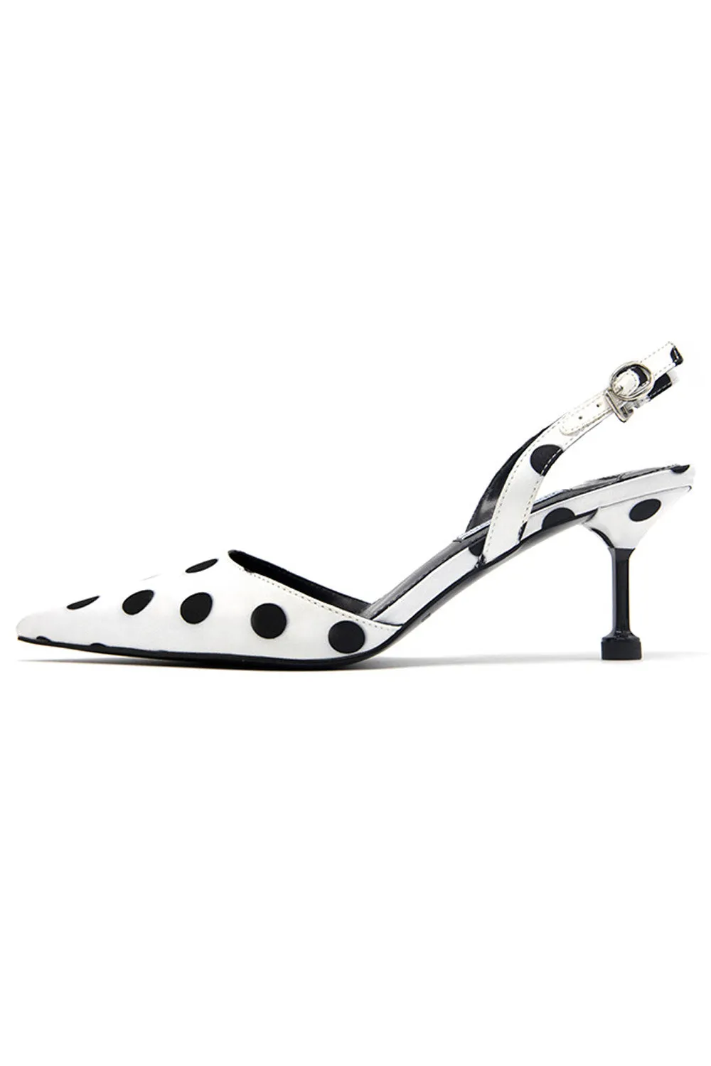 Women Pretty Polka Dotted Pointed Toe Comfy Heel Sandals - WSHP76318