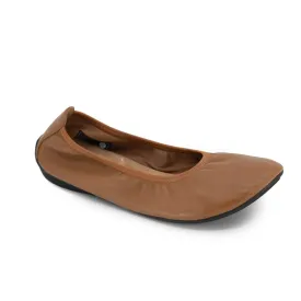 Women's Cognac Leather Ballet Flat