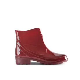 Women's Red Ankle Rain Boot